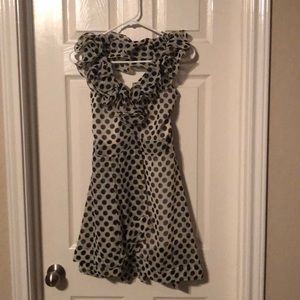Cute boutique polka dot ruffle halter dress size m